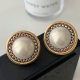 Simple round pearl earrings