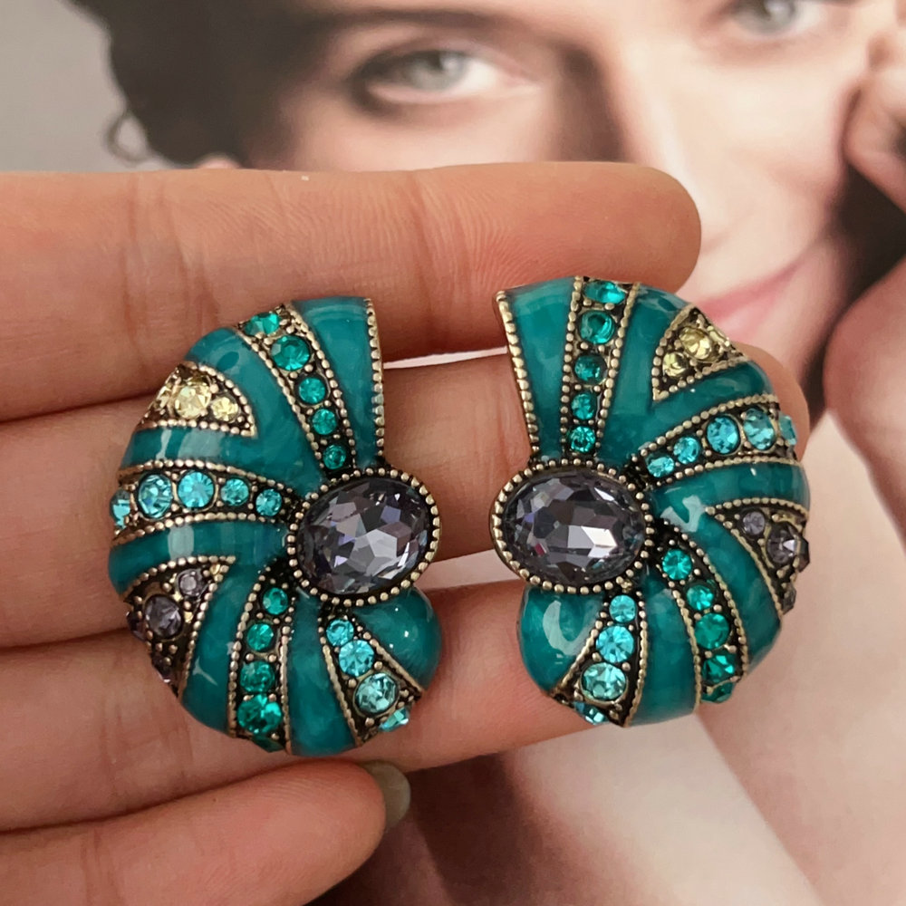 Enamel shell earrings