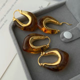 Brown acrylic earrings