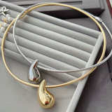 Teardrop charm snake bone necklace