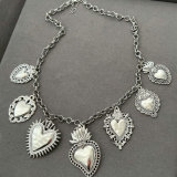 Silver heart charm necklace