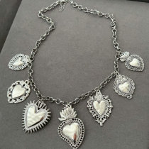 Silver heart charm necklace