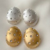 Metal oval earrings
