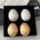 Metal oval earrings