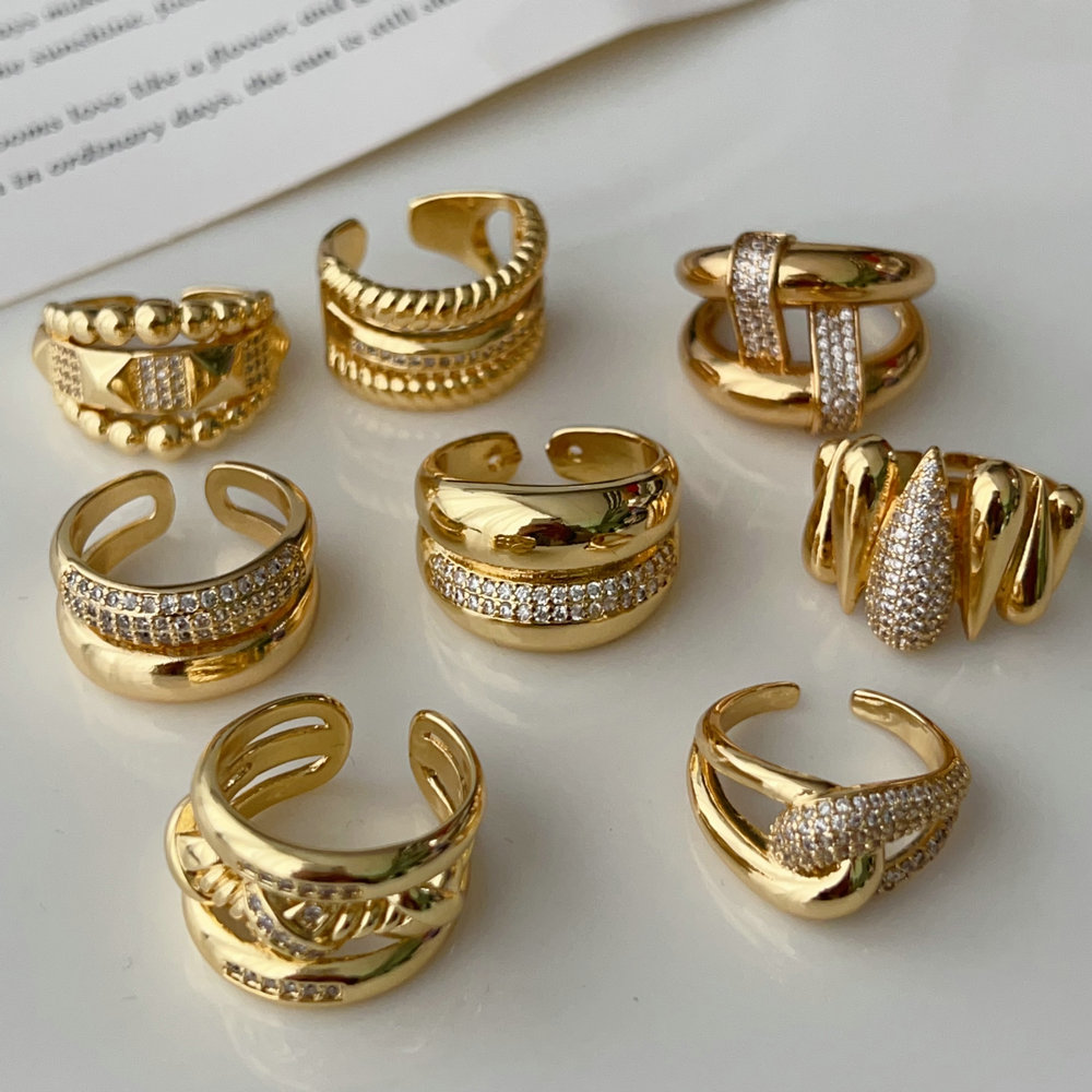 Chunky pave adjustable ring