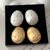 Metal oval earrings