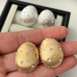 Metal oval earrings
