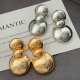Metal round chunky earrings