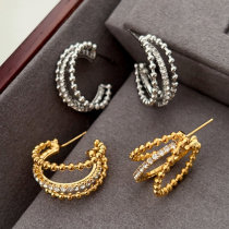Pave fan earrings