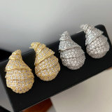 Pave zircon teardrop earrings