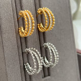 Pave fan earrings
