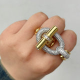 Chunky silver and gold ring
