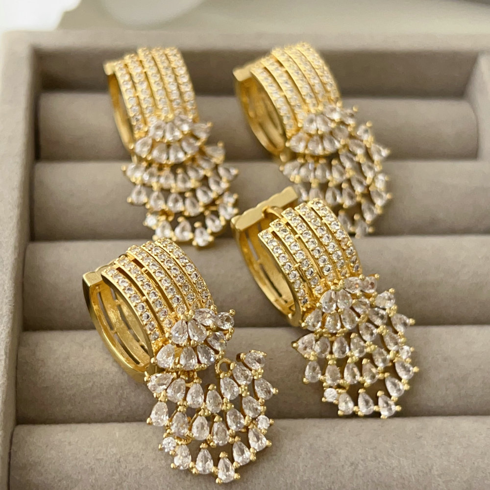 Pave chunky earrings