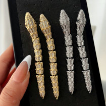 Pave snake earrings