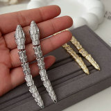 Pave snake earrings
