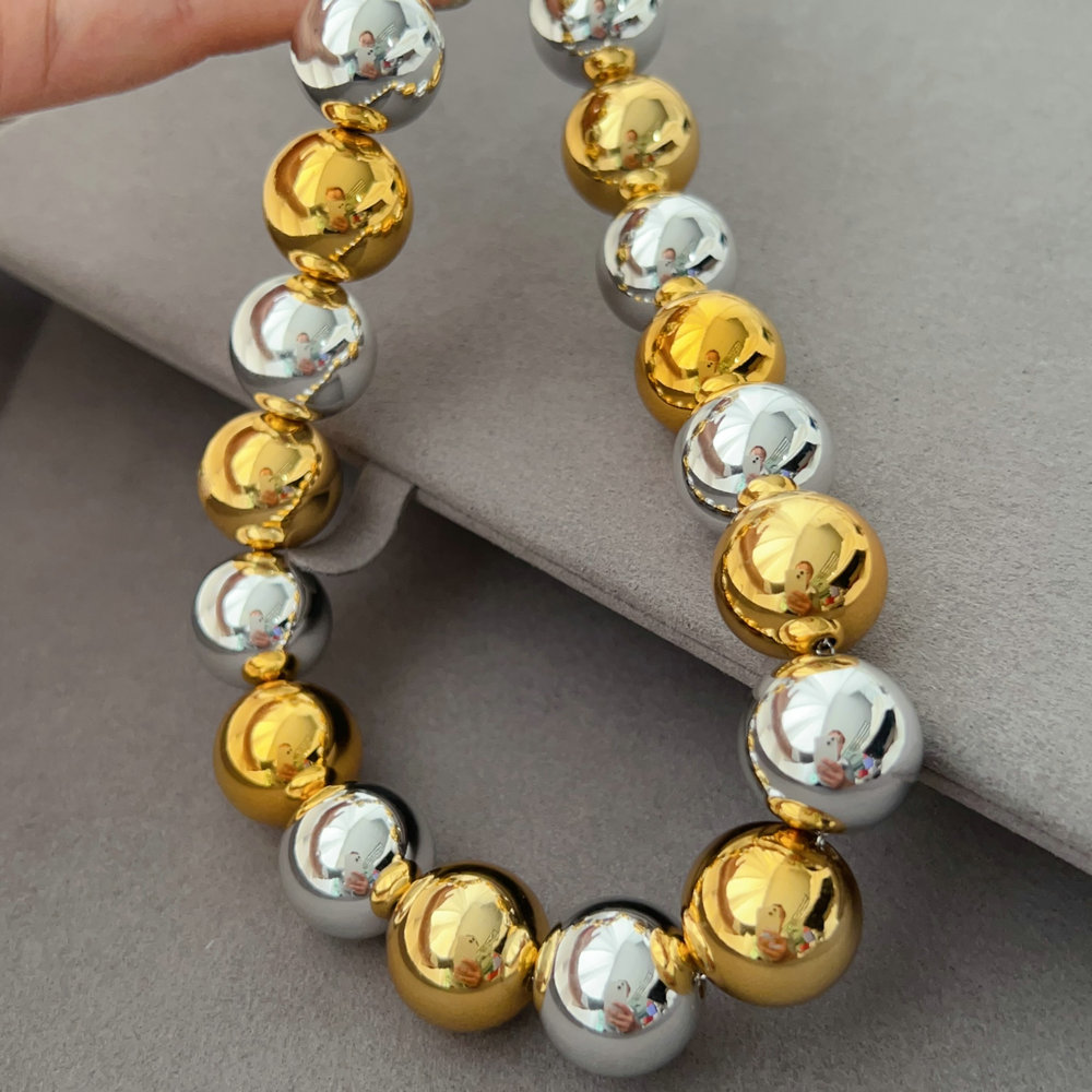 Big ball chunky ccb ball necklace