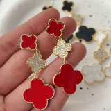 Pave clover earrings
