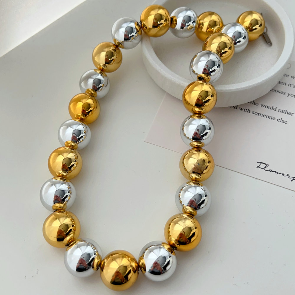 Big ball chunky ccb ball necklace
