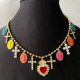 Cross charm bead ball necklace
