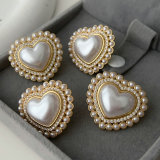 Pearl heart earrngs