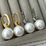 Pearl drop u hoop