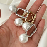 U hoop pearl earrings