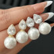 Simple water drop pearl earrings