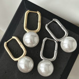 U hoop pearl earrings
