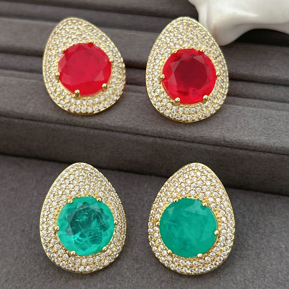 Water drop color earrings