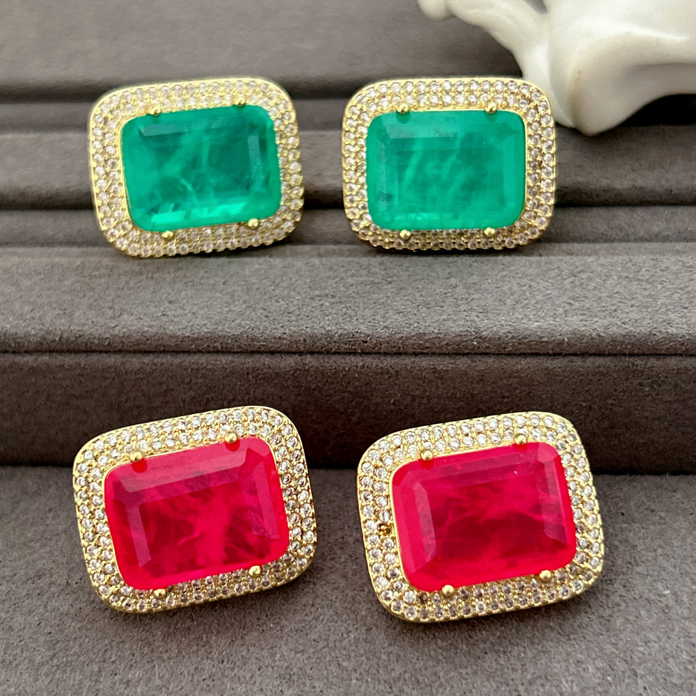 Sqaure stone earrings