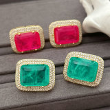 Sqaure stone earrings