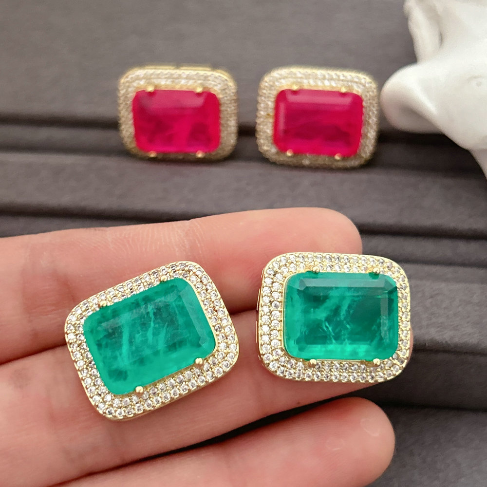 Sqaure stone earrings