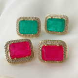 Sqaure stone earrings