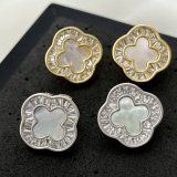 Pave clover earrings