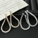Pave zircon s shape fashion earrings