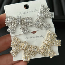 Pave bow earrings