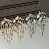 Pave zircon chain tassel earrings