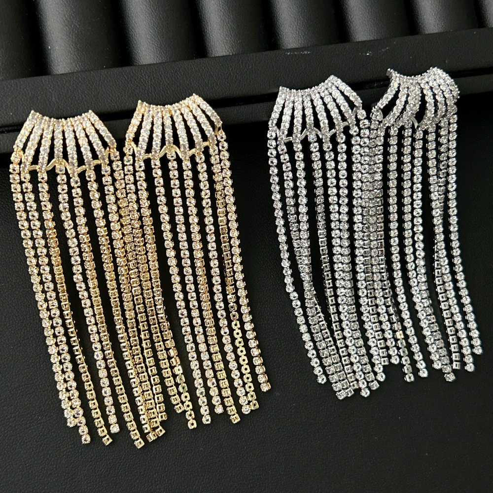 Chunky chain tassel earrings