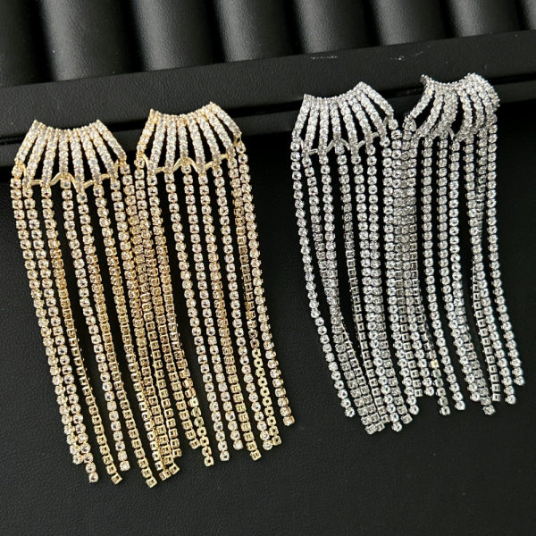 Chunky chain tassel earrings