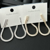 Pave zircon s shape fashion earrings