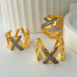 Pave cross ring