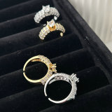 Pave heart ring