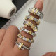 Pave heart ring