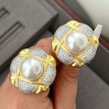 Chunky pearl zircon ring