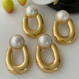 Square pearl earrings