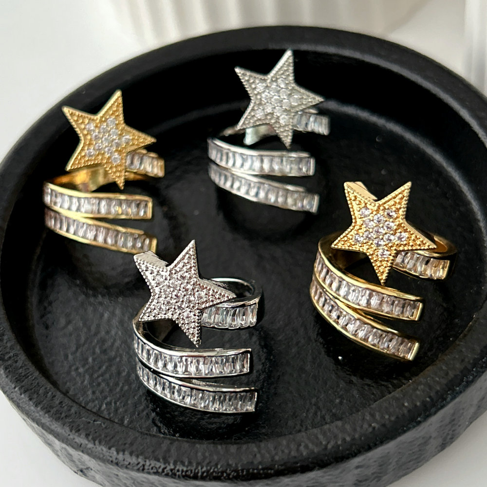 Pave star ring