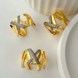 Pave cross ring