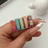 Fashion tennis zircon ring