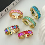 Fashion tennis zircon ring