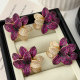 Pave zircon flower earrings